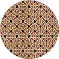 thumbnail image 1 of Ahgly Company Indoor Round Patterned Saffron Red Area Rugs, 8' Round, 1 of 6