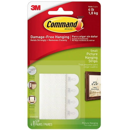 

Command 17202 Picture Hanging Strips White Small 4-Set