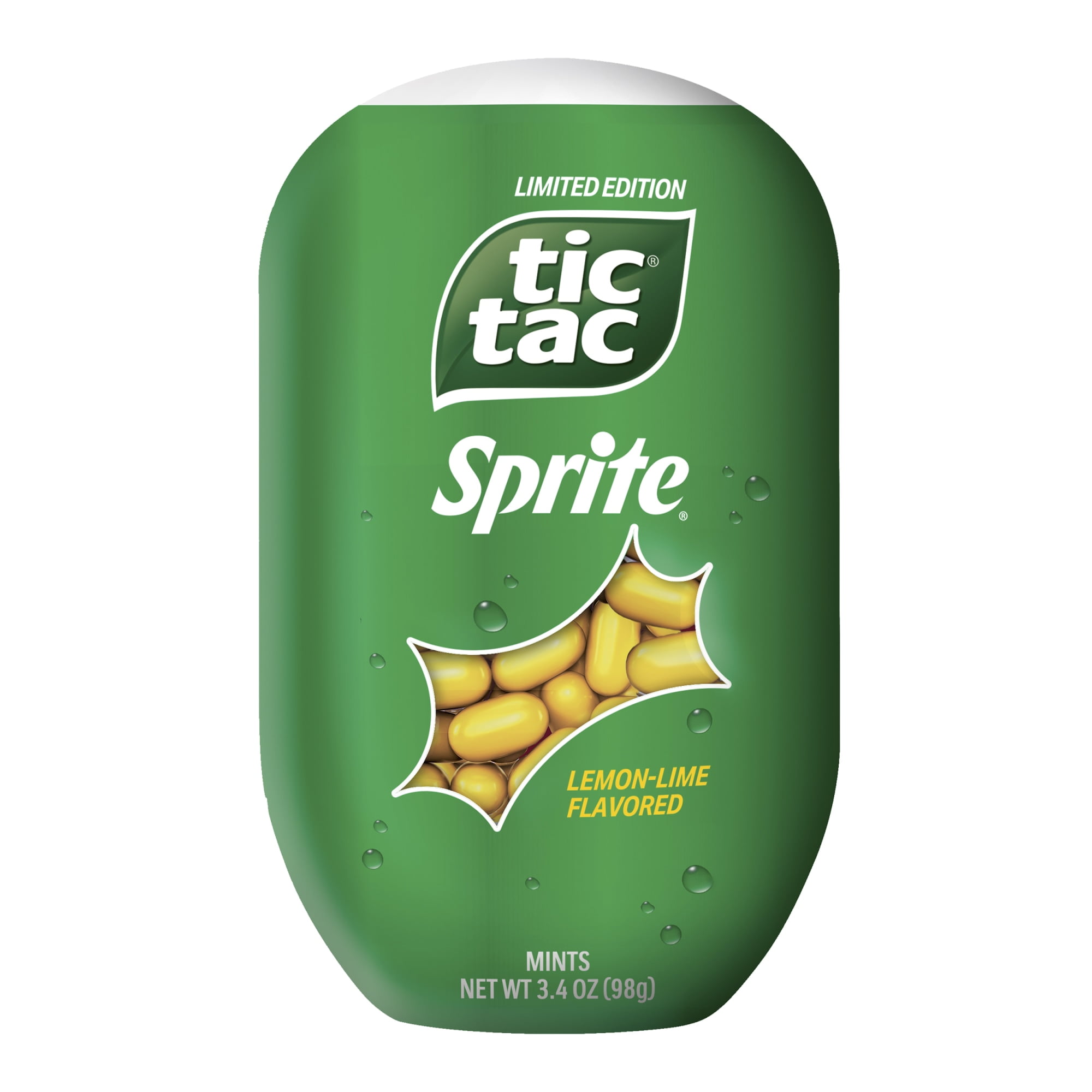 (4 pack) Tic Tac, Sprite Lemon-Lime-Flavored, On-The-Go Refreshment, 3.4 oz