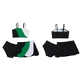 thumbnail image 4 of CUZIBR Kids Girls 3 Piece Swimwear Upf 50+ Sun Rash Guard Color Block Spaghetti Strap Off The Shoulder Ruffled Tiered High Waist Bottom Tankini Cover Up Swimsuit Comfortable Beachwear,Green,4-5 Years, 4 of 4