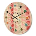 thumbnail image 3 of Designart 'Botanical Retro Pattern Design I' Mid-Century Modern Wood Wall Clock, 3 of 5