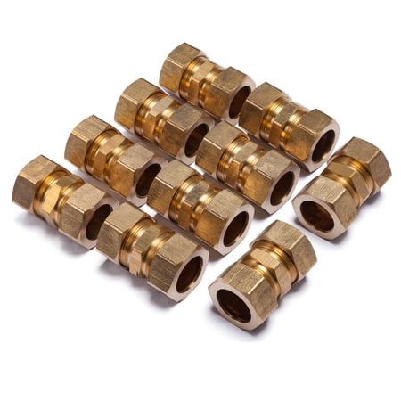 LTWFITTING 7/8 OD Compression Union Brass Compression Fitting(Pack of 10)