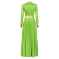 thumbnail image 4 of Linjinx Robe de Danse Liturgique pour Femmes Bloc de Couleur Métallique Performance Danse Vert Clair P, 4 of 7