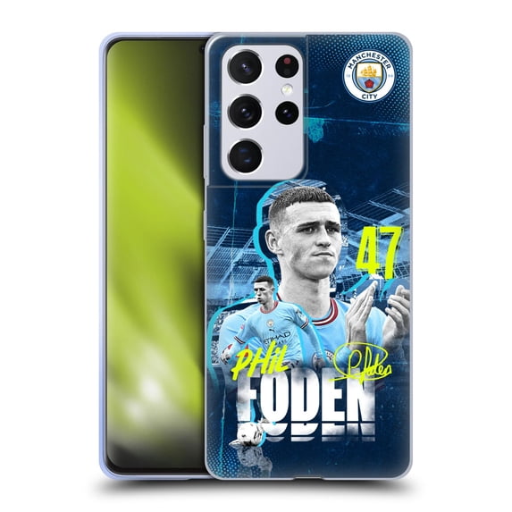 Head Case Designs Officially Licensed Manchester City Man City FC 2022/23 First Team Phil Foden Soft Gel Case Compatible with Samsung Galaxy S21 Ultra 5G