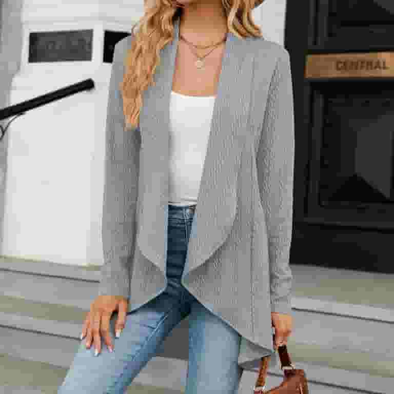 激安通販サイト 人気 Sweater Cardigan Womens QUYUON Deals Formal Sleeve Long Clothing