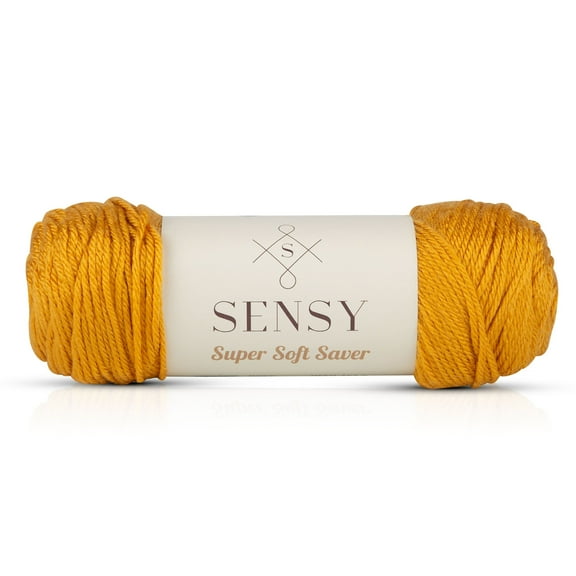 Sensy Super Soft Saver Yarn, 3.5 oz, 190 Yards, Gauge 4 Medium (Gold)