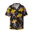 thumbnail image 5 of PAYOHTO Skeleton Dancing Hiphop Sombrero Mens Hawaiian Casual Short-sleeved Shirt Tropical Summer Beach Button Down Shirts, 5 of 7