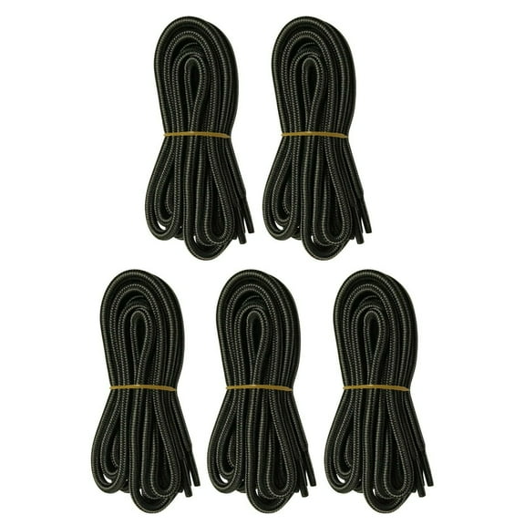B&Q 5 Pairs 5mm Thick Heavy Duty Black Gray Hiking Work Boot Laces Shoelaces Strings Replacement for Men Women 39 40 48 54 55 60 63 72 Inches