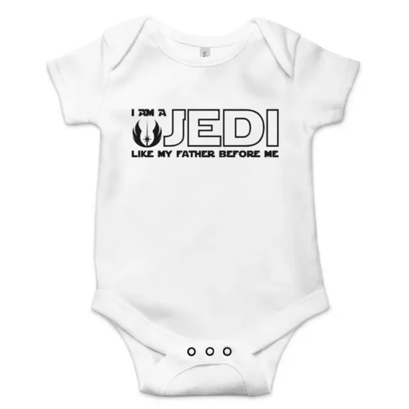 I Am A Jedi Like My Father Before Me Best Shower Gift Cute Baby Bodysuit Cute Baby Onesie, Baby Bodysuit Lat 4424 Cute Baby Onesie, BABY BODYSUIT LAT 4424
