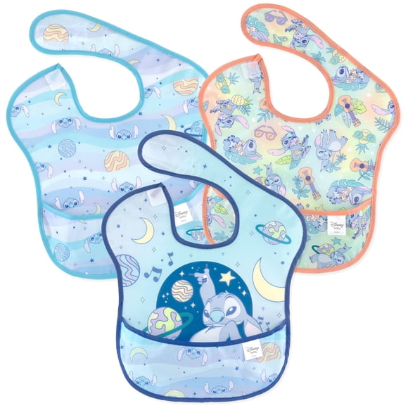 Bib Bumkins Disney SuperBib para bebés o niños pequeños de 6 a 24 meses, paquete de 3