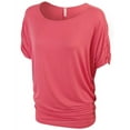 thumbnail image 2 of Solid Basic Boatneck Dolman Top with Sleeve Shirring, 2 of 75