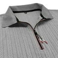 thumbnail image 7 of AHTJRT Mens Sporty Short Sleeve Zip Up Golf Tops Flexible Fit for Golf Gray XL, 7 of 7