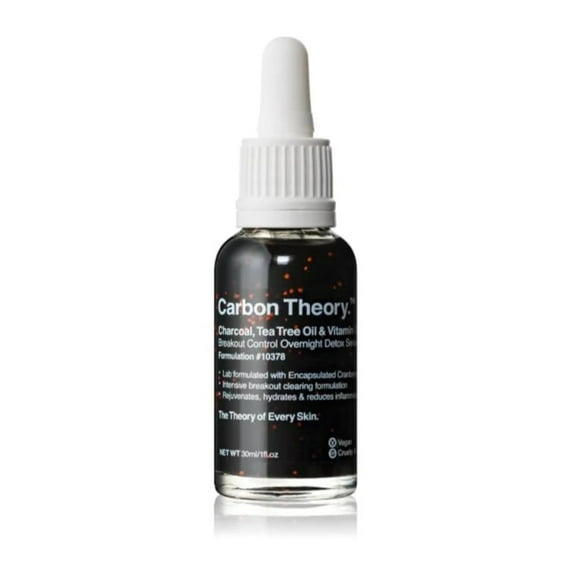 Carbon Theory  Charcoal, Tea Tree Oil & Vitamin E Overnight Detox Facial Serum, 30ml