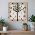 thumbnail image 6 of Palm Trees Wooden Wall Clock Silent Non Ticking, Brown Tropical Plants Summer Green Square Wall Clocks Battery Operated, Decor Clock for Home Office, Living Room, Kitchen, 10 Inch, 6 of 9