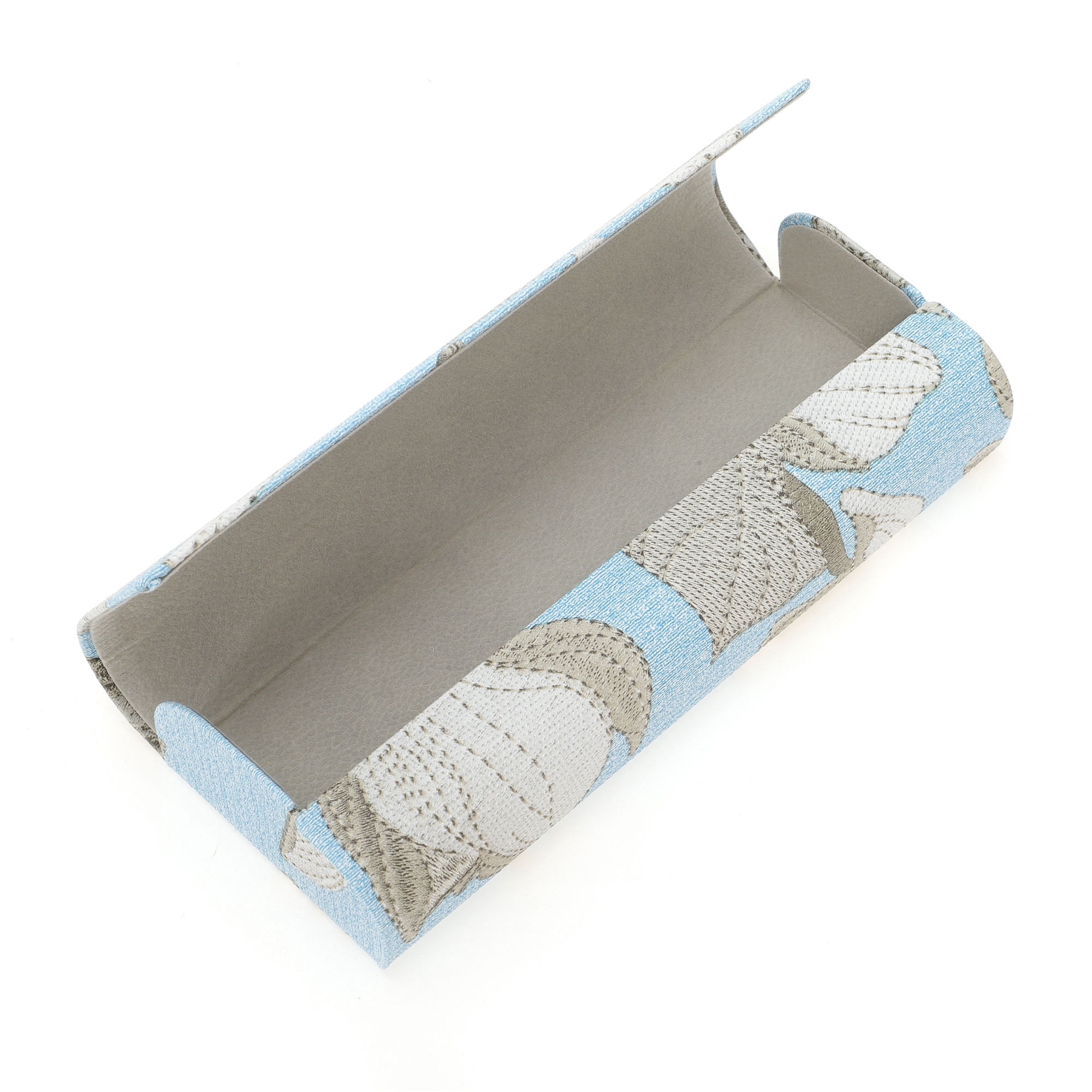 Unique Bargains Stylish Embroidery Eyeglasses Case 6.1"x2.36"x1.18"(L*W*H) Blue