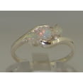 thumbnail image 2 of LBG British Made 925 Sterling Silver Natural Opal Womens Trilogy Ring - 33 size options - Size 6, 2 of 5