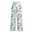 thumbnail image 6 of MYAOYI Women's Loose Flowy Palazzo Pants, Tropical Palm Print Elastic High Waist Casual Trousers, 6 of 7