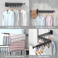 thumbnail image 4 of Tendedero de Ropa Plegable Pared, Capacidad de Carga 35KG, Tendedero Retráctil Pared, Estante de Ropa Extensible de 120cm y 18 Ganchos Ajustable 360° para Tendederos Interiores para Piso, Apartamento, 4 of 7