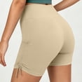 thumbnail image 4 of ShomPort Women's Yoga Shorts Stretch Sport Short Comfy High Waist Ruched Side Wicking Active Shorts Workout Running, 4 of 6