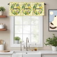 thumbnail image 2 of Summer Valance Curtain Yellow Green Lemon Leaf Flowers Garland Buffalo Plaid Window Valances Rod Pocket Short Curtains Window Treatments for Kitchen Bedroom Bathroom Laundry 54" x 18", 2 of 9