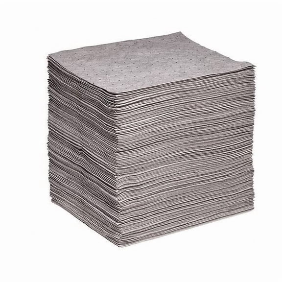 Sorbent Pad, 35 gal, 15 in x 18 in, Universal, Gray, Polypropylene