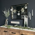 thumbnail image 3 of Northlight Snowflake and Frosted Mini Wreaths Christmas Garland with Wooden Beads - 4.75', 3 of 6