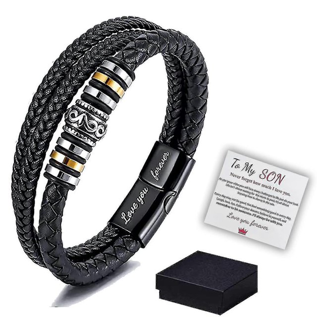 Pulsera de cuero ZHAOCHENG con mensaje A mi hijo Te amo por siempre