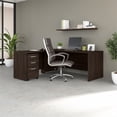 thumbnail image 5 of BBF Studio C Engineered Wood L Shaped Desk with Drawers in Black Walnut, 5 of 6