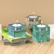 UDIYO Tealight Candle Holder Mold Lighter Case Mold for Resin, 3 Size Pillar Tea Light Cylinder Resin Molds Silicone, Candlestick Epoxy Resin Molds for Resin Casting, Decor, Wedding, Party