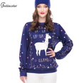thumbnail image 2 of Sudadera con estampado de Alpaca para hombre y mujer, jersey de Navidad feo, ropa de cuello redondo de gran tamaño para pareja, regalo de Navidad para adultos, ropa de calle, 5 colores, 2 of 4