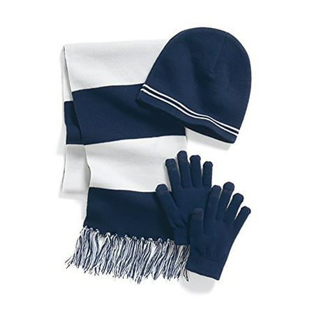 Sport-Tek Women's College Spirit 3 Piece Set Hat Scarf and Gloves