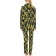thumbnail image 2 of Conjunto de pijama largo para mujer con estampado de llamas de fuego de fondo, 2 of 4