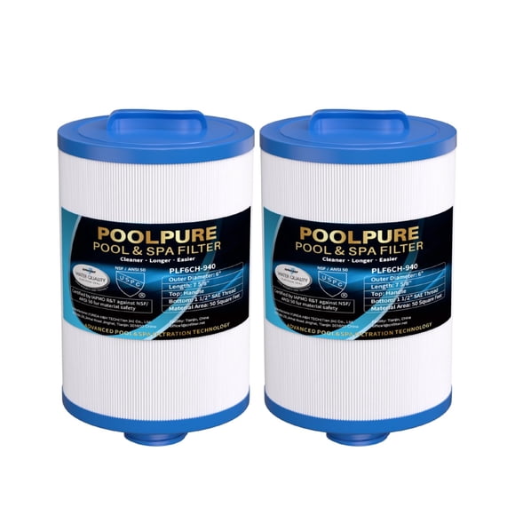 POOLPURE Spa Filters for Hot Tub, Replacement for Unicel 6CH-940, PWW50P3, PWW50-P3, Filbur FC-0359, Waterway Plastics 817-0050, 25252, 3789