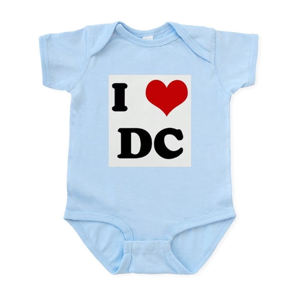 CafePress - I Love DC Infant Bodysuit - Baby Light Bodysuit, Size Newborn - 24 Months