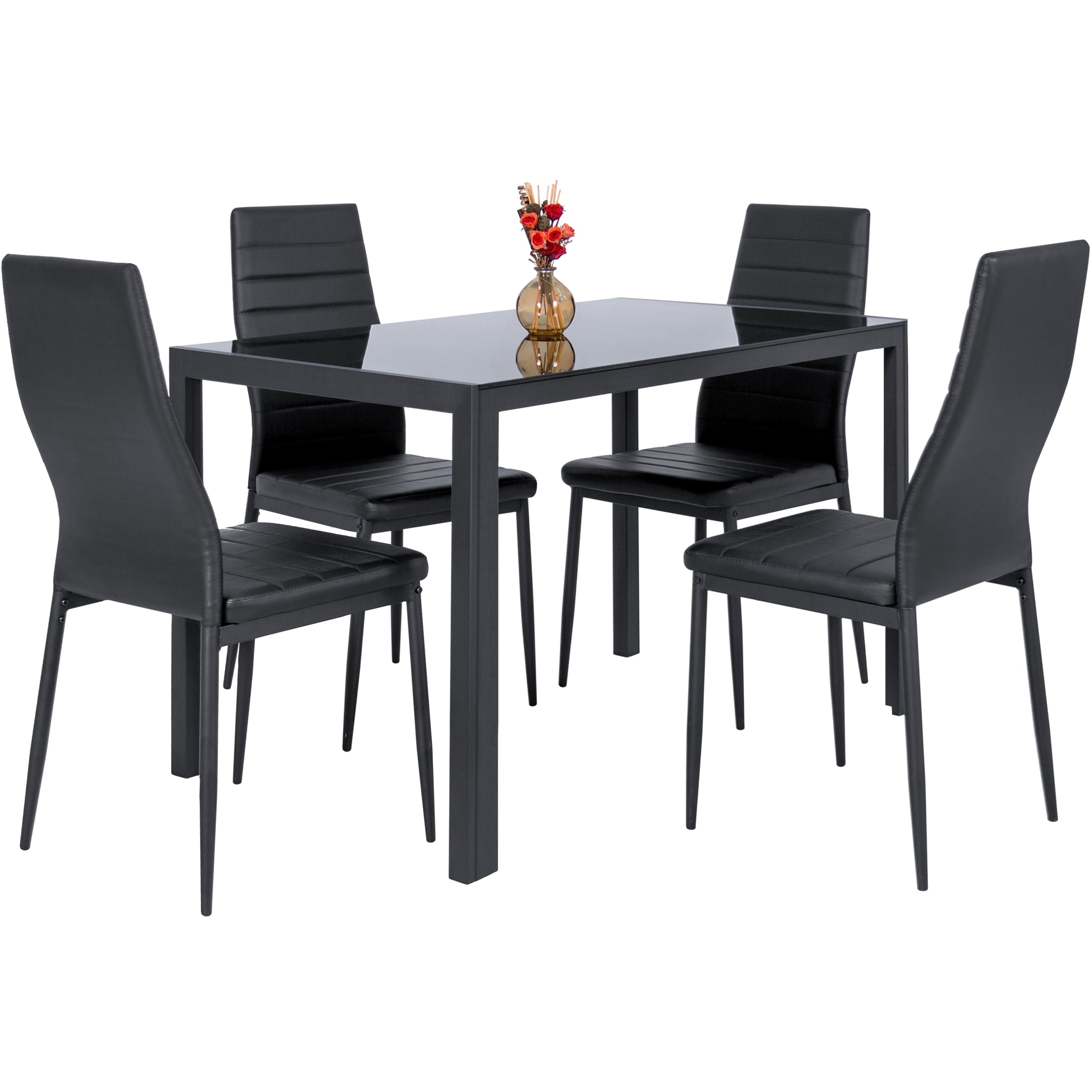 Best Choice Products 5 Piece Kitchen Dining Table Set W Glass Top Kitchen Dining Table Set