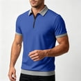 thumbnail image 5 of Men Tshirts Cotton Dqueduo Men's summer loose daily breathable lapel shirt Blue XXL, 5 of 6