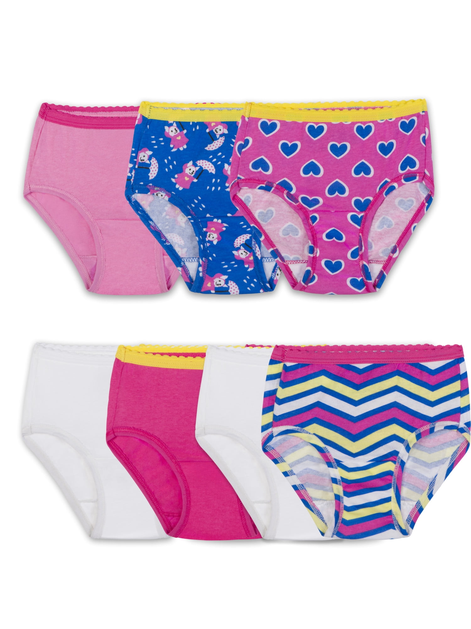Fruit of the Loom Classic Cotton Briefs, 6+1 Bonus Pack (Toddler Girl)