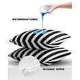 thumbnail image 4 of Pack of 2 Outdoor Pillow Covers, Black and White Stripe Waterproof Square Throw Pillowcase Cushion Decorative Pillow Covers for Couch Patio Tent, 18x18 in, 4 of 6