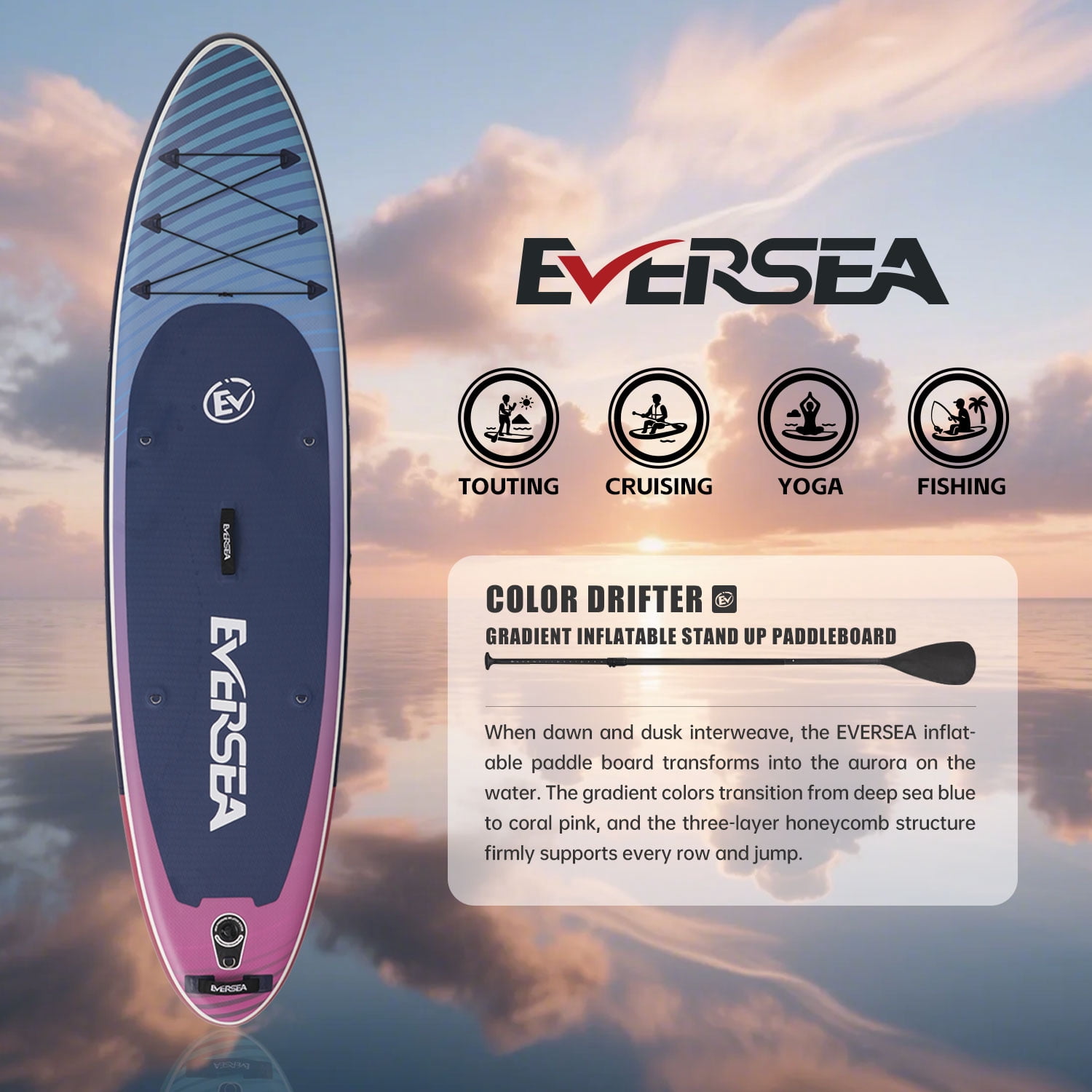 MSEASFREE Inflatable Paddle Board Stand up Paddle Board 10' SUP Board for Youth & Adults