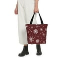 thumbnail image 5 of Pofeuu Romantic white snowflakes Print Women Fashion Shoulder Handbags Top Handle Satchel Bags Tote Shoulder Shopping Bag Stylish Canvas Tote Bag, 5 of 6