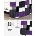 thumbnail image 3 of Purple Black Bed Skirt Grey Geometric Abstract Color Block Modern Bed Skirts King Size 16 Inch Drop, Wrap Around Dust Ruffle&nbsp;Bedskirt with Adjustable Elastic Belt for Queen Size Beds, 3 of 7