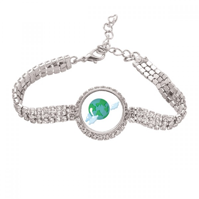 Universo y extranjero la tierra Pulsera de tobillera de cadena de tenis, joyería de diamantes