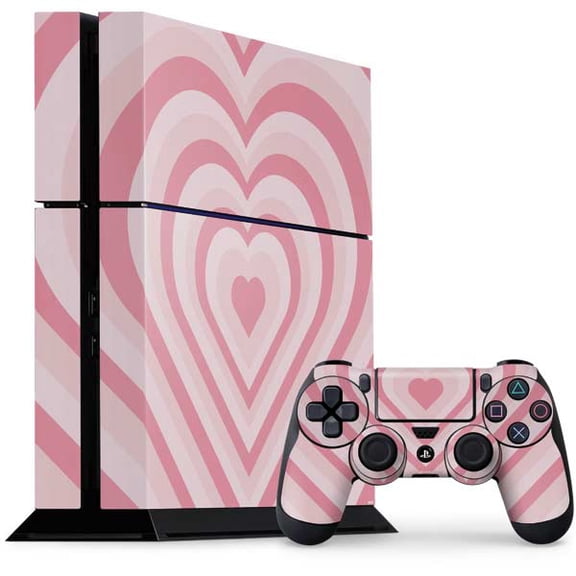 Skinit Pink Heart Pattern PS4 Console and Controller Bundle Skin