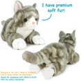 thumbnail image 3 of Gavin the Grey Tabby Cat | 13 Inch Stuffed Animal Plush | By TigerHart Toys, 3 of 5