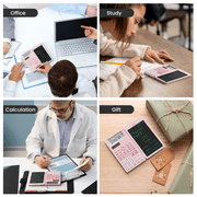 NEWYES Scientific Calculators for Students, 82 MS Foldable Cute Math Calculator with Notepad,10-Digit Large Screen, for Middle High School Supplies & College (Pink)