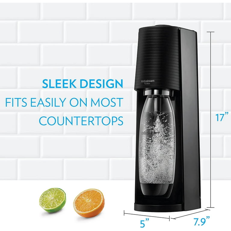  SodaStream Terra Sparkling Water Maker Bundle (Black), with  CO2, DWS Bottles, and Bubly Drops Flavors: Home & Kitchen