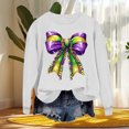 thumbnail image 4 of Xuyuer Women's Carnival Printed Long Sleeved Round Neck Mardi Gras Sweatshirt Carnival Outfits Women Carnival Sweatshirts Fat Tuesday Fashionable Pullover Tops, 4 of 6