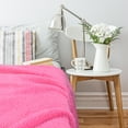thumbnail image 2 of Catalonia Pink Sherpa Throw Blanket, Fuzzy Snuggle Blanket for Camping Traveling Couch Bed, Super Soft, Light Weight, Reversible, All Season Use, 50"x60" inches, 2 of 7