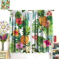 thumbnail image 3 of Tropical Curtains, Summer Tropical Pattern Pineapple Palm Leaves and Flowers, Living Room Bedroom Decorative Curtains, 2 Panel Set, 84x84 Inches, 3 of 6
