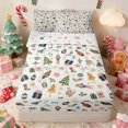 thumbnail image 2 of Manfei Christmas Zipper Twin Comforter Sets with Fitted Sheet and 2 Pillowcases Icon Zipper Bedding Set, Burgundy Gold, Xmas Reversible, 2 of 7
